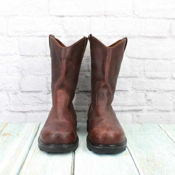 Men's Brown Leather Boots - Picture 4 of 9